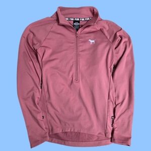 PINK Ultimate Mauve Track Jacket XS Zip Front Thumbholes Women's Activewear